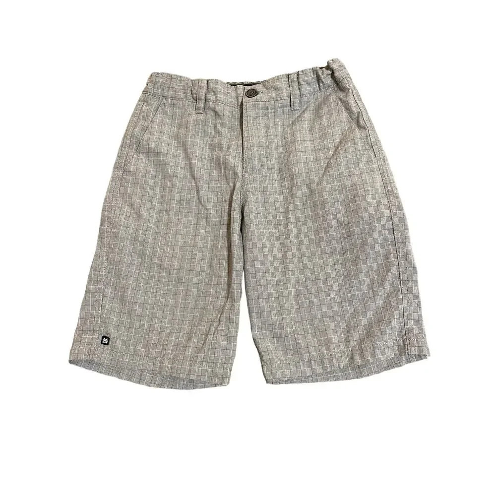 Micros Size 10 Boy Shorts Pattern Gray White Causal Streetwear Golf Lightweight